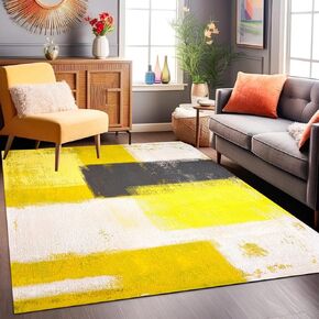 Ultra Soft Washable Faux Wool Area Rug 5x7 Turquoise Grey Modern Abstract Rug for Livingroom Bedroom Aesthetic Carpet under Dining Table Floorcover Rug Mats