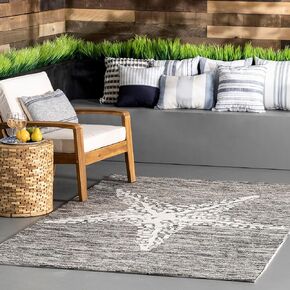 nuLOOM Hand Hooked Marine Indoor/ Outdoor Area Rug, 4x6, Navy