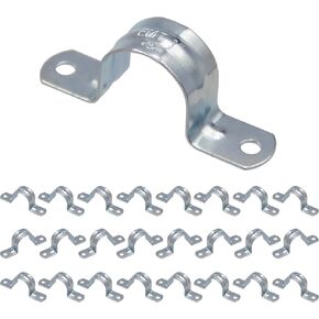 ISPINNER 25pcs 1/2 Inch Zinc Plated Steel EMT Pipe Straps with 1 Hole for EMT Conduit or Pipe Fixing
