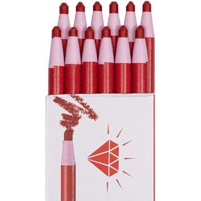 Diamond Peel-Off China Markers/Grease Pencils for Glass, Cellophane, Vinyl, Metal, Etc. (12 Pencils) (Red)