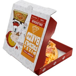 10 PCS Pizza Boxes, 9 x 9 Inch Kraft Corrugated Pizza Boxes Square Flat Cardboard Boxes Takeout Containers Takeaway Shipping Storage Boxes for Pizza Cake Cookies Food