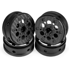 TRX4 1.9 beadlock Wheels 4PCS Carbon Fiber Wheel Rims for 1/10 RC Crawler Cheater Rigs Capra SCX10 TF2 Element Enduro TRX4 Upgrades (Carbon Fiber 1.9 beadlock Wheels D)