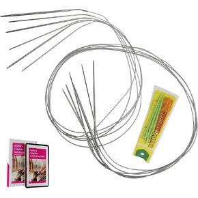 KnitPal Metal Circular Knitting Needles Set for Socks, Two Circulars Method, 12 Pcs in 6 Sizes, (Free Patterns), Ideal for Beginners & Expert Knitters, 16 Inches