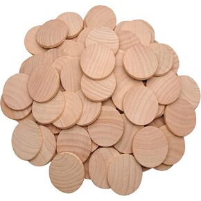 2 Inch Natural Wood Slices Unfinished Round Wood Coins for DIY Arts & Crafts Projects, 100 per Pack