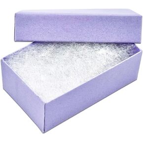 The Display Guys - 100-pack #32 Cotton Filled Kraft Paper Jewelry Boxes Gift Cases - Light Lavender (3 1/4" x 2 1/4" x 1")