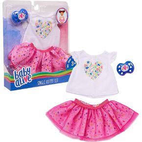 Baby Alive Single Outfit Set for Baby Dolls (Doll Sold Separately), Teal and Floral Print Blouse and Play Pacifier, Kids Toys for Ages 3 Up by Just Play