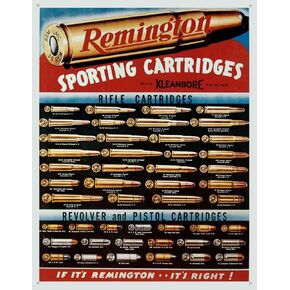 Tin Signs Remington Sign, Sporting Cartridges 1001