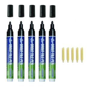 5 PCS Tile Grout Pen Home Repair Pen Tile Paint Markers for Tiles Floor Wall Bathroom Kitchen Repair Tools (Black)