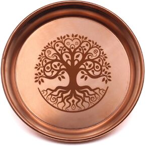 Copper Offering Bowl Prayer Ritual Plate Great for Witches,Altar,Incense Burner, smudging Bowl, Offering Dish,Candle Trays, Ash Catcher,Jewelry Dish(Pentagram)