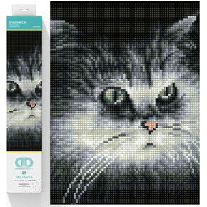 DIAMOND DOTZ ® - Shadow Cat, Full Drill, Square Dotz, Diamond Painting Kits, Diamond Art Kits for Adults, Gem Art, Diamond Art, Diamond Dotz Kits, 9.8"x12.6"