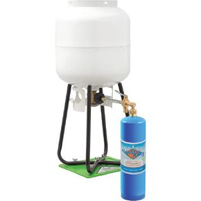 Flame King YSN1LBKT-14 1LB Empty Propane Welding Cylinder Tank Kit and CGA600 Connection, Reusable, Safe & Legal Refill Option, DOT Compliant, 14.1 oz, Blue