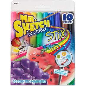 Mr. Sketch Scented Stix Markers, Fine Tip, Assorted Colors, 216 Count