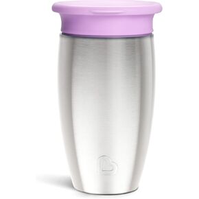 Munchkin® Miracle® 360 Toddler Sippy Cup, Spill Proof, 10 Ounce, Stainless Steel, Purple