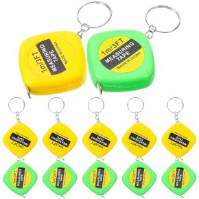 TEHAUX 12pcs Tape Measure Keychain, Retractable Measuring Tape Mini Tape Measure Kids Measuring Tape Bulk Portable Small Tape Measure for Adults Fathers Day for Men, 3 ft