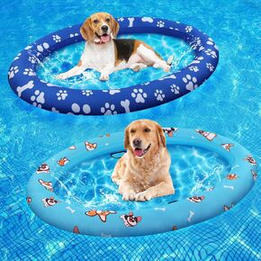 2 Pcs Inflatable Pool Float for Dogs and Puppies Inflatable Pet Float Large Dog Pool Floats Pet Dog Floating Mat Oxford Cloth Pool Rafts for Adult Dogs Puppies Cat, Dog Swimming Pool Float