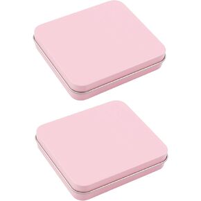 2Pcs Travel Floss Picks Dispenser, 3.62 x 3.23 x 0.71inch / 9.2 x 8.2 x 1.8cm Reusable Floss Pick Holder Boxes, Portable Empty Metal Floss Picks Case(Black)