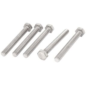 uxcell M10 x 85mm A2 Stainless Steel Fully Threaded Hex Head Screw Bolt 5 Pcs