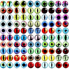 100PCS 16mm Dragon Eyes Glass Cabochon Eyes for Clay Doll Making DIY Crafts Jewelry Making