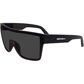 BOMBER Saftey Glasses for Men and Women, Dark Lens Safety Glasses with Square Matte Black frame, Removable Side Shields included, z87 Compliant - BZ103