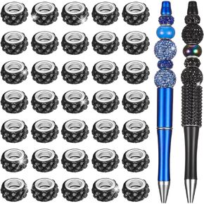 Junkin 120 Pieces Rhinestone European Beads Crystal Charm Beads with Large Hole Rhinestone Spacer Beads for DIY Bracelet Earring Necklace Crafts Making Supplies, 20 Colors