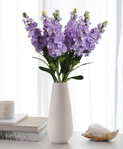 IPOPU Artificial Flowers Snapdragon Silk Flowers, 6PCS Antirrhinum Purple Delphinium Fake Flowers 31.50'' Long Stem Larkspur Faux Flowers for Wedding Table Centerpieces Vase Home Party Decor (Purple) in Kuwait