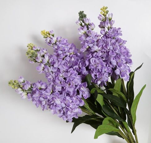 IPOPU Artificial Flowers Snapdragon Silk Flowers, 6PCS Antirrhinum Purple Delphinium Fake Flowers 31.50'' Long Stem Larkspur Faux Flowers for Wedding Table Centerpieces Vase Home Party Decor (Purple) in Kuwait