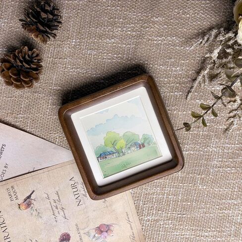 4x4 Natural Walnut Wood Picture for Polaroid Picture Frame,Baby Sonogram Ultrasound Picture Frame,Mini Canvas Frame,for Wall and Tabletop,Gifts for birthdays, wedding anniversaries in Saudi Arabia