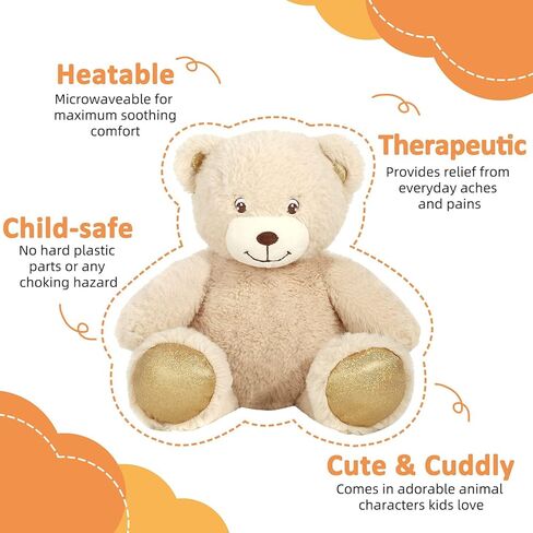 حيوان محشو على شكل فيل قابل للاستخدام في الميكروويف من إيكاسا مع خاصية إطلاق الروائح العلاجية برائحة اللافندر - ألعاب قطيفة للتدفئة مقاس 30.48 سم، مجموعة علاجية دافئة ودافئة ودافئة للحيوانات المعطرة (الفيل) in Kuwait