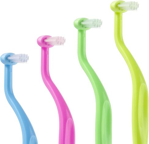 4Pcs Orthodontic Toothbrushes Soft Trim Compact Interdental Interspace Brush Small Head End Tufted Toothbrush Tiny Gum Brushes for Dental Implants Braces Teeth Detail Cleaning Care in Kuwait