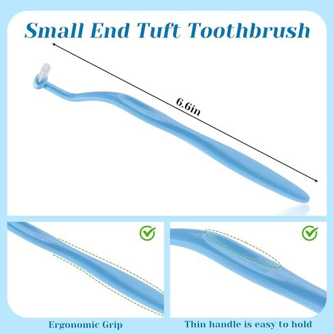 4Pcs Orthodontic Toothbrushes Soft Trim Compact Interdental Interspace Brush Small Head End Tufted Toothbrush Tiny Gum Brushes for Dental Implants Braces Teeth Detail Cleaning Care in Kuwait