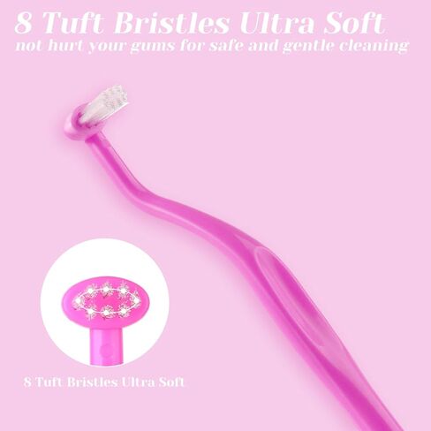 4Pcs Orthodontic Toothbrushes Soft Trim Compact Interdental Interspace Brush Small Head End Tufted Toothbrush Tiny Gum Brushes for Dental Implants Braces Teeth Detail Cleaning Care in Kuwait