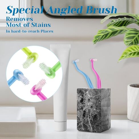 4Pcs Orthodontic Toothbrushes Soft Trim Compact Interdental Interspace Brush Small Head End Tufted Toothbrush Tiny Gum Brushes for Dental Implants Braces Teeth Detail Cleaning Care in Kuwait