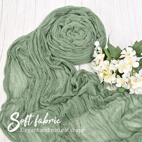 20 Pack Sage Green Table Runner Cheesecloth Table Runner 10FT，Romantic Gauze Table Runner for Wedding Party Birthday Boho Table Decoration-Sage Green in Saudi Arabia