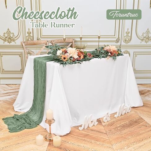 20 Pack Sage Green Table Runner Cheesecloth Table Runner 10FT，Romantic Gauze Table Runner for Wedding Party Birthday Boho Table Decoration-Sage Green in Saudi Arabia