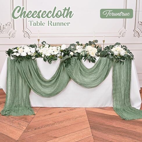 20 Pack Sage Green Table Runner Cheesecloth Table Runner 10FT，Romantic Gauze Table Runner for Wedding Party Birthday Boho Table Decoration-Sage Green in Saudi Arabia
