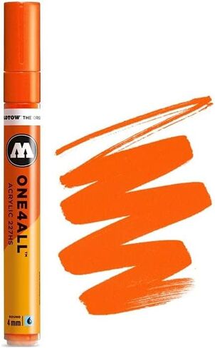 Molotow ONE4ALL Acrylic Paint Marker, 4mm, Neon Orange Fluorescent, 1 Each (227.230) in Kuwait