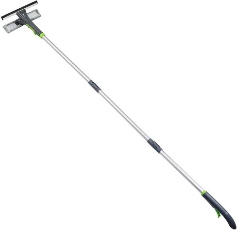 Amazon Basics Extendable Window Squeegee with Spray, Aluminum Extension Pole, 49 to 69 Inch, Gray in Saudi Arabia