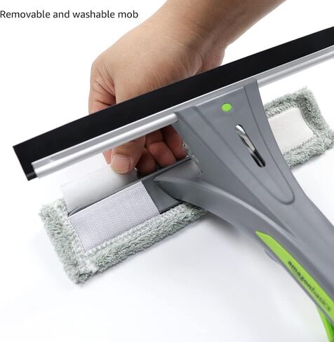 Amazon Basics Extendable Window Squeegee with Spray, Aluminum Extension Pole, 49 to 69 Inch, Gray in Saudi Arabia