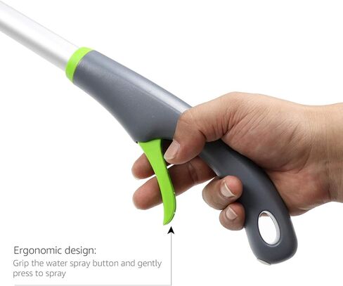Amazon Basics Extendable Window Squeegee with Spray, Aluminum Extension Pole, 49 to 69 Inch, Gray in Saudi Arabia