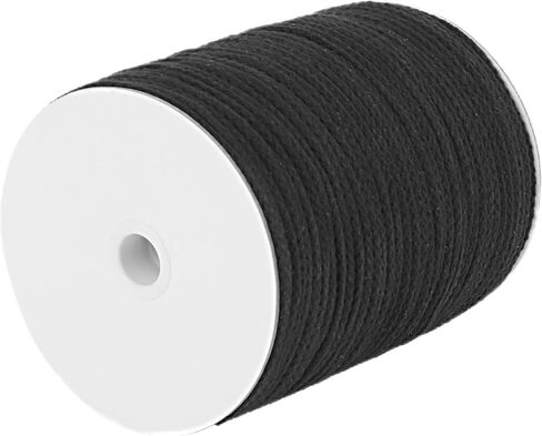 Braided Macrame Cord 8mm x 65 Yards, Beige, Unbleached Natural Braided Cotton Cord, Braided Rope for Crafts, Chunky Casing Shape Rope, Natural Macrame Supplies for Plant Hanger Wall Hanging in Kuwait