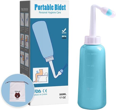 Peri Bottle for Postpartum Care, 500ml Upside Down Peri Bottle,Portable Travel Bidet for Baby, Women or Bedridden Patient (blue) in Saudi Arabia