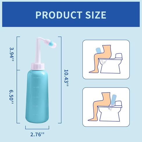 Peri Bottle for Postpartum Care, 500ml Upside Down Peri Bottle,Portable Travel Bidet for Baby, Women or Bedridden Patient (blue) in Saudi Arabia
