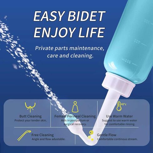 Peri Bottle for Postpartum Care, 500ml Upside Down Peri Bottle,Portable Travel Bidet for Baby, Women or Bedridden Patient (blue) in Saudi Arabia