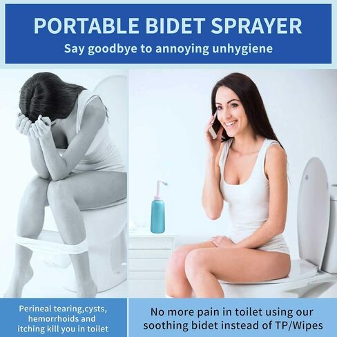 Peri Bottle for Postpartum Care, 500ml Upside Down Peri Bottle,Portable Travel Bidet for Baby, Women or Bedridden Patient (blue) in Saudi Arabia