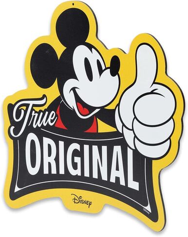 Open Road Brands Disney Mickey Mouse Embossed Metal Sign - Retro Mickey Mouse Wall Art with Inspiring Walt Disney Quote in Saudi Arabia