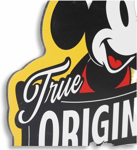 Open Road Brands Disney Mickey Mouse Embossed Metal Sign - Retro Mickey Mouse Wall Art with Inspiring Walt Disney Quote in Saudi Arabia