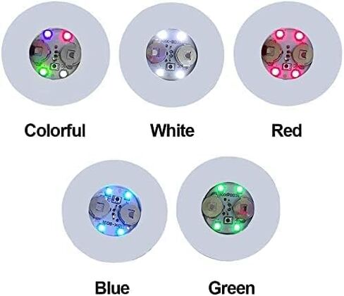 20Pcs LED Coaster Round Flash Cup Mat Sticker Lights for Wine Liquor Bottle, Drinks Party, Bar Party (Multicolor) in Saudi Arabia