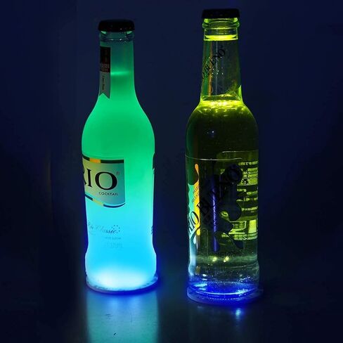 20Pcs LED Coaster Round Flash Cup Mat Sticker Lights for Wine Liquor Bottle, Drinks Party, Bar Party (Multicolor) in Saudi Arabia