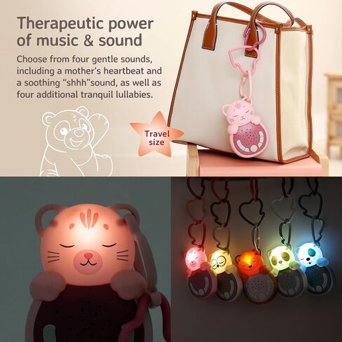 Cloud b Travel Comforting Sound Machine w/Calming Light | 4 White Noise and 4 Lullabies | Re-Activating Smart Sensor | Sweet Dreamz On The Go™ - Cat in Kuwait