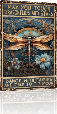Aluminum Vintage Tin Signs Dragonfly Wall Decor Funny Whisper Words of Wisdom Let It Be Dragonfly Metal Sign for Home Wall Decor Christmas Decor 8.00"x12.00" in Saudi Arabia